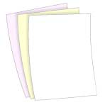 Blank 20lb. 8.5x11 Carbonless 3 Part Paper - Forward - Click Image to Close