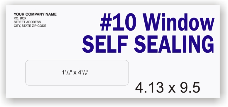 #10 White Self Sealing - Single Window - BLANK - Click Image to Close