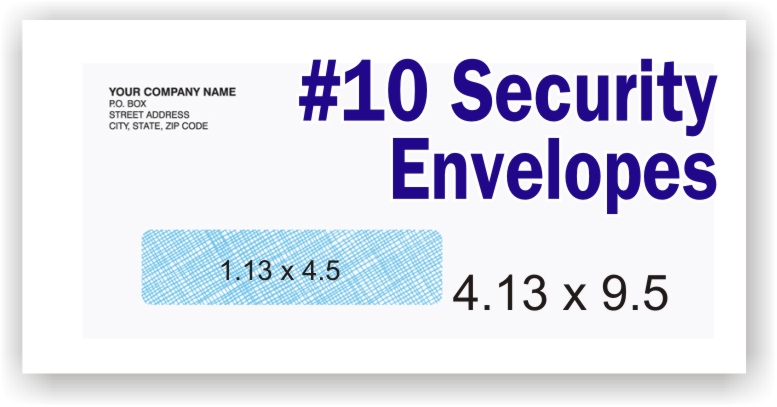 #10 White Security Envelope - Single Window - BLANK - Click Image to Close