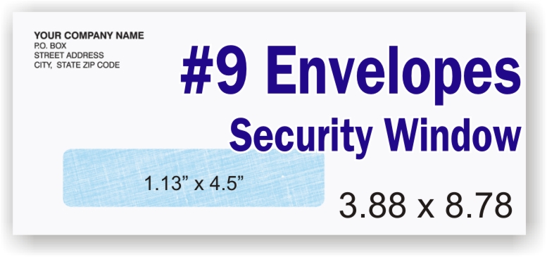 #9 White Security Envelope - Single Window - Click Image to Close