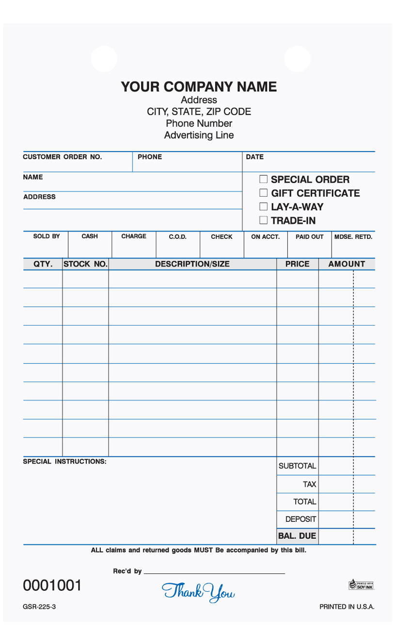 Retail Sales - Register Form - GSR-225 2 & 3 Part 5.5 x 8.5 (image for) Retail Sales - Register Form - GSR-225 2 & 3 Part 5.5 x 8.5