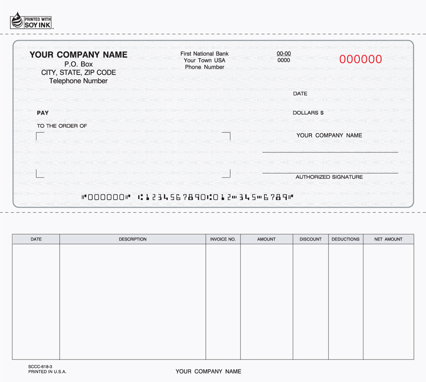 Accounts Payable Check - 8.5" x 7" - 2-Part - Gray