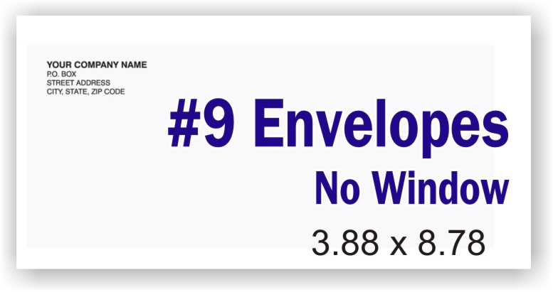 #9 White Business Envelope (no window) - BLANK #9 White Business Envelope (no window) - BLANK
