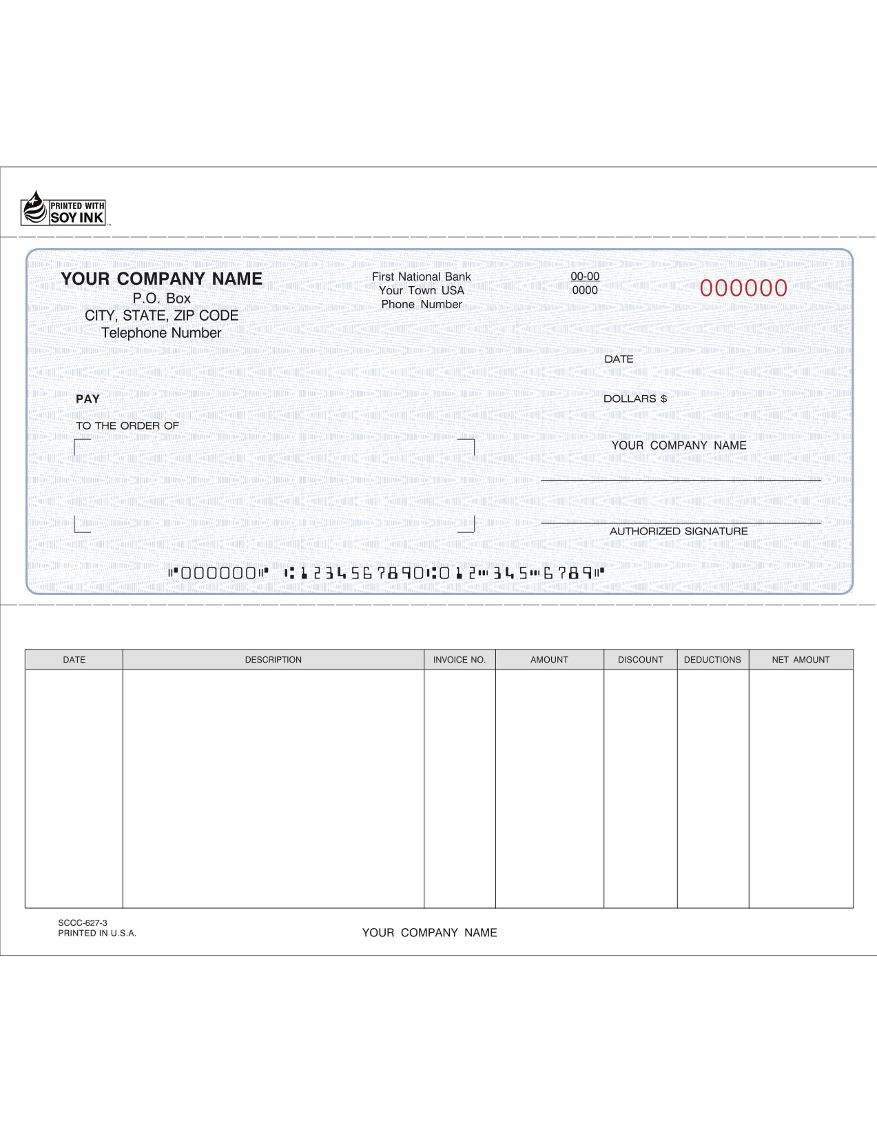 Accounts Payable Check - 8.5" x 7" - 3-Part - Blue (image for) Accounts Payable Check - 8.5" x 7" - 3-Part - Blue