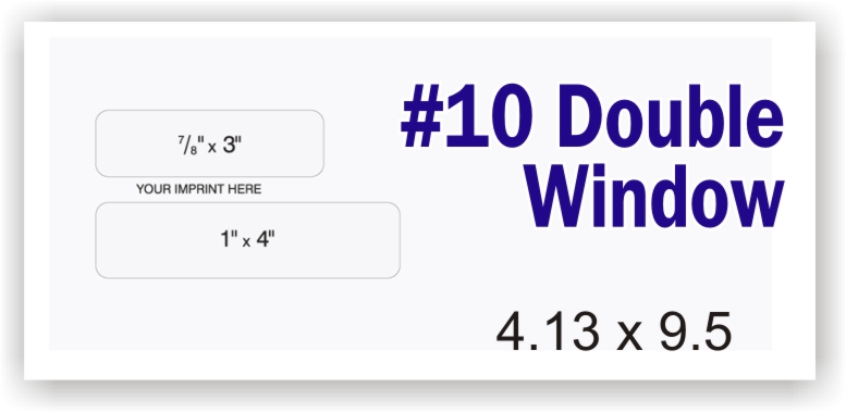 #10 White Business Envelope - DOUBLE Window - Click Image to Close