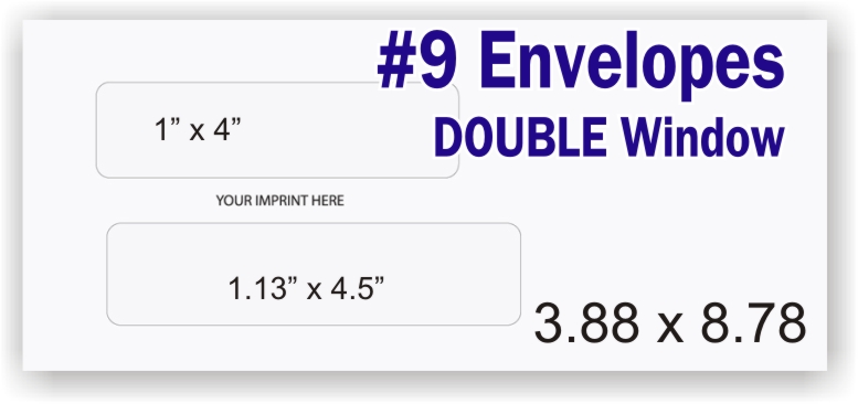 #9 White Business Envelope - DOUBLE Window - BLANK #9 White Business Envelope - DOUBLE Window - BLANK