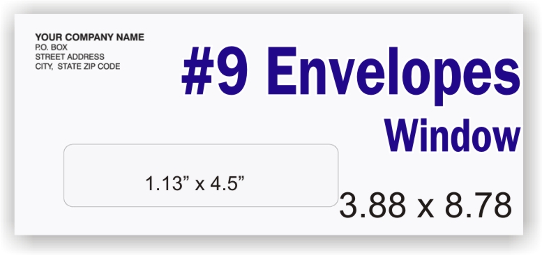 #9 White Business Envelope - Single Window - BLANK #9 White Business Envelope - Single Window - BLANK