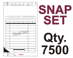 SNAP SET FORM 7" X 9.125" 2 PART 7500 QTY SNAP SET FORM 7" X 9.125" 2 PART 7500 QTY