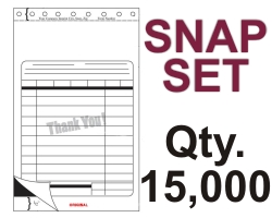 SNAP SET FORM 7" X 9.125" 2 PART 15000 QTY SNAP SET FORM 7" X 9.125" 2 PART 15000 QTY