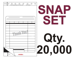 SNAP SET FORM 8.5" X 11.625" 2 PART 20000 QTY SNAP SET FORM 8.5" X 11.625" 2 PART 20000 QTY