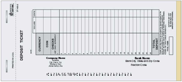 Depost Ticket - Booked - 3.5" x 7" - 2- Part Depost Ticket - Booked - 3.5" x 7" - 2- Part