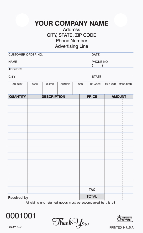 General Sales - Register Form - GS-215 2 & 3 Part 4 x 6.5 General Sales - Register Form - GS-215 2 & 3 Part 4 x 6.5