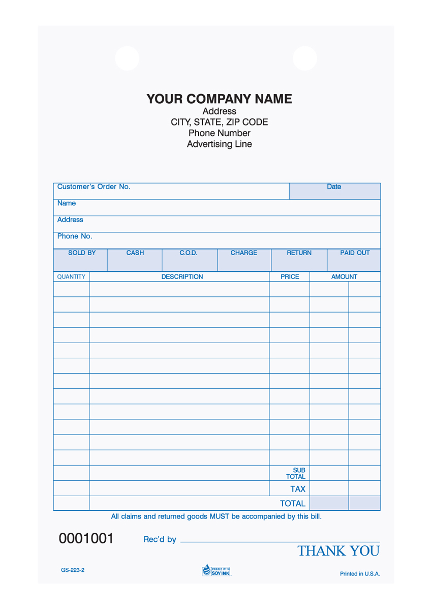 General Sales - Register Form - GS-223 2 & 3 Part 5.5 x 8.5 General Sales - Register Form - GS-223 2 & 3 Part 5.5 x 8.5