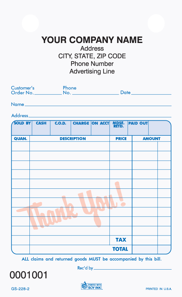 General Sales - Register Form - GS-228 2 & 3 Part 4 x 6.5 - Click Image to Close