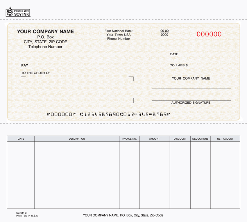 Accounts Payable Check - 8.5" x 7" - 3-Part - Brown - CARBON (image for) Accounts Payable Check - 8.5" x 7" - 3-Part - Brown - CARBON