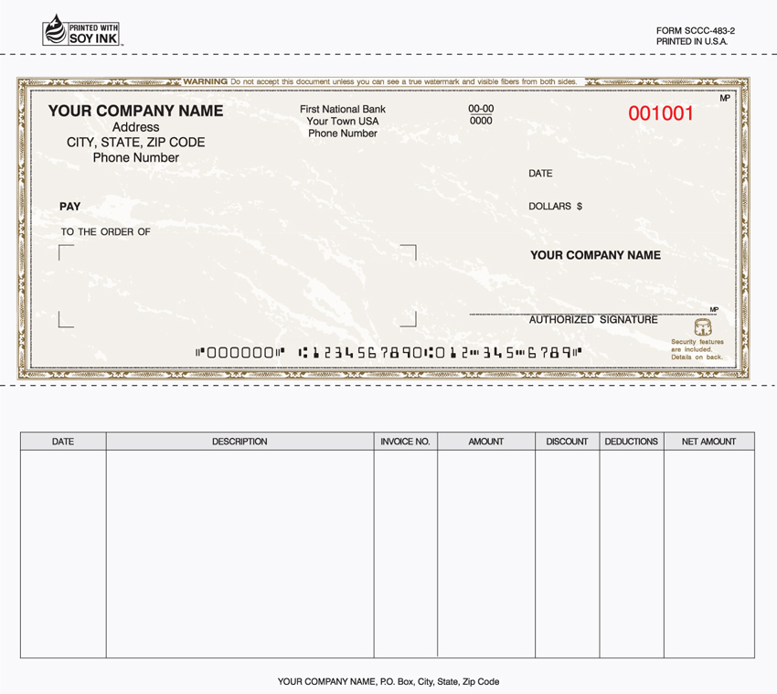 Accounts Payable Security Checks - 8.5" x 7" - 3-Part - Brown M (image for) Accounts Payable Security Checks - 8.5" x 7" - 3-Part - Brown M