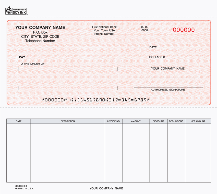 Accounts Payable Check - 8.5" x 7" - 2-Part - Red (image for) Accounts Payable Check - 8.5" x 7" - 2-Part - Red