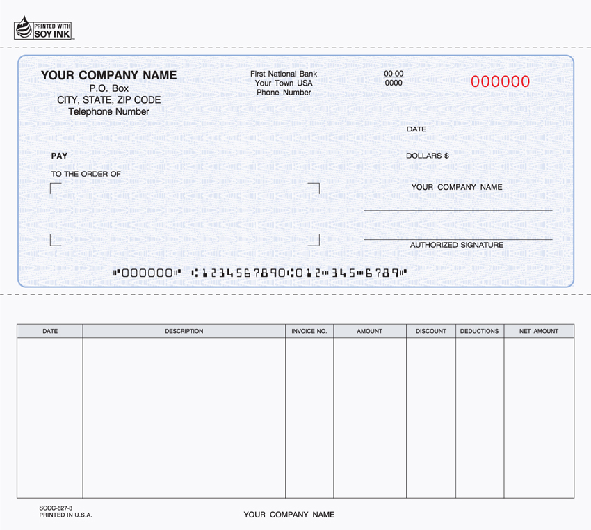 Accounts Payable Check - 8.5" x 7" - 2-Part - Blue (image for) Accounts Payable Check - 8.5" x 7" - 2-Part - Blue