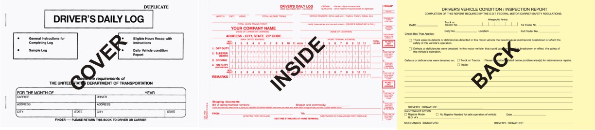"Driver's Log Book - Booked - 5.5" x 8.5" - 2 Part" "Driver's Log Book - Booked - 5.5" x 8.5" - 2 Part"