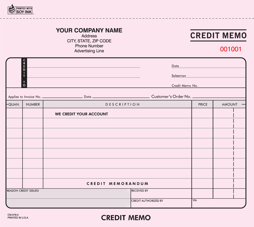 "Credit Memo - Unit Set - Carbon - 8.5" x 7" - 3 Part" "Credit Memo - Unit Set - Carbon - 8.5" x 7" - 3 Part"