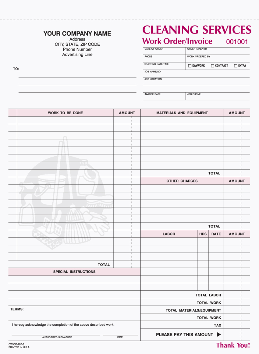 "Cleaning Services - Unit Set - 8.5" x 11" - 3 PART" "Cleaning Services - Unit Set - 8.5" x 11" - 3 PART"
