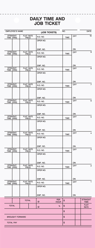 Time/Job Ticket - Unit Set - 4.25 x 11 - 3 PART - CRACK & PEEL Time/Job Ticket - Unit Set - 4.25 x 11 - 3 PART - CRACK & PEEL