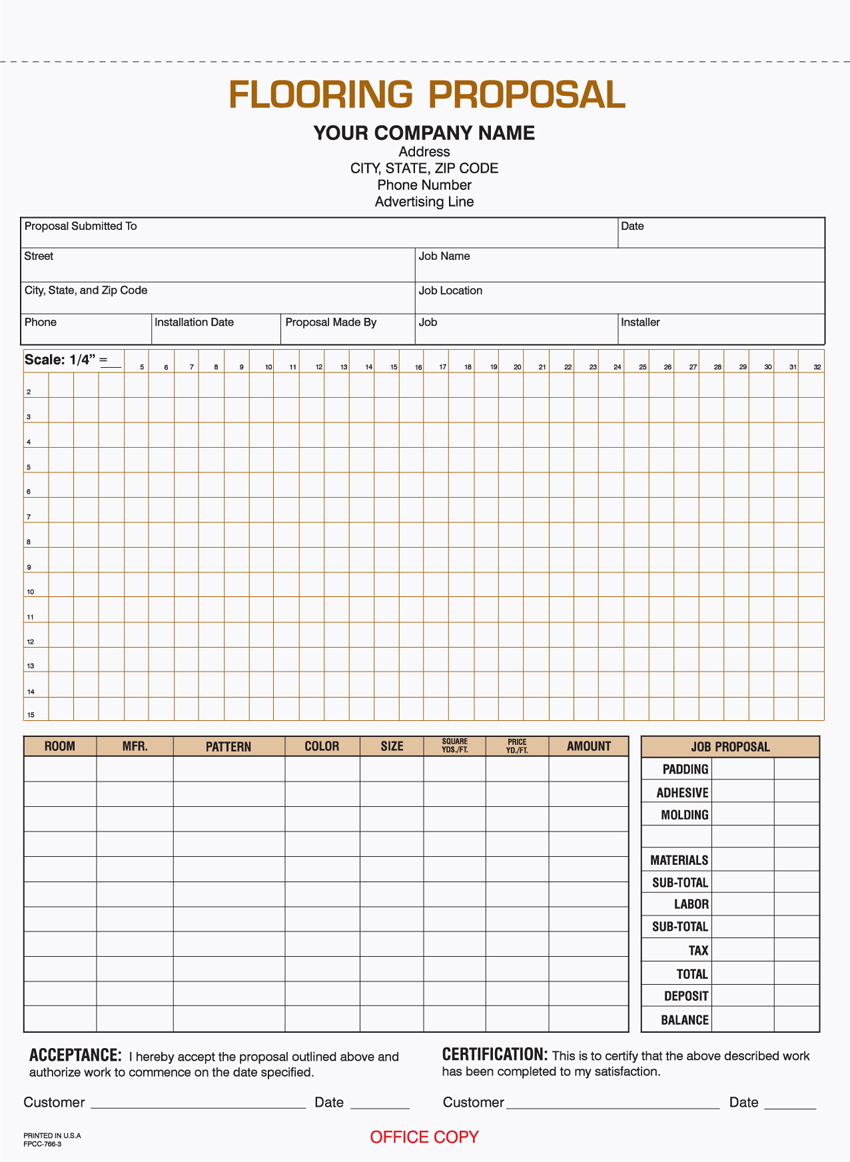 Flooring Proposal - Unit Set - 8.5" x 11" - 3 Part (image for) Flooring Proposal - Unit Set - 8.5" x 11" - 3 Part