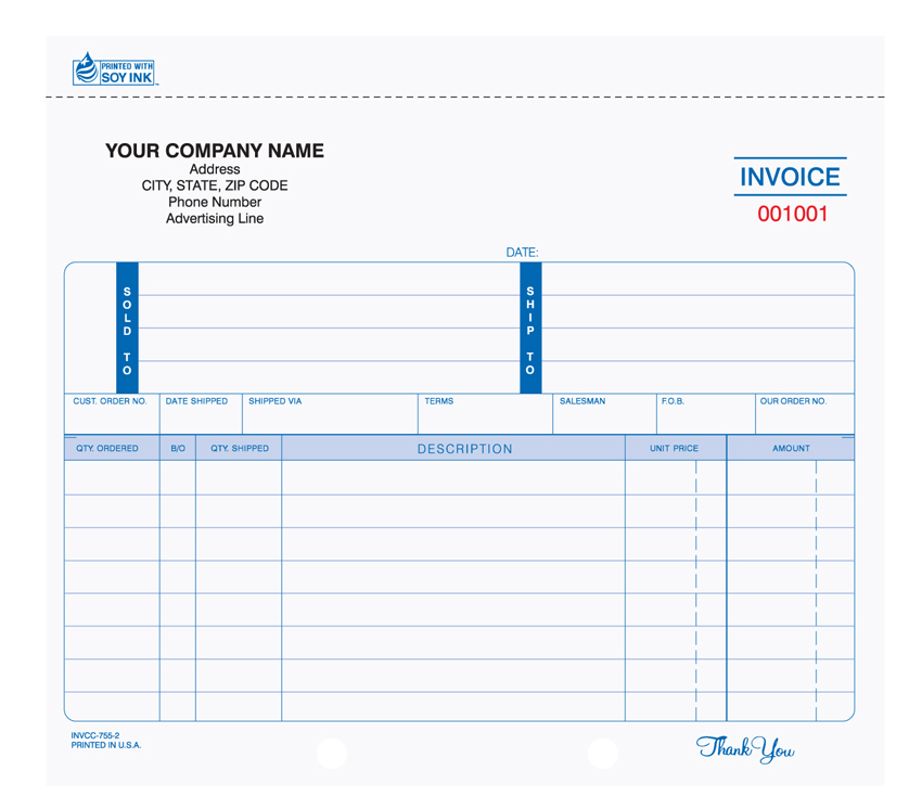 "Invoice - Unit Set - 8.5" x 7" - 4 Part" (image for) "Invoice - Unit Set - 8.5" x 7" - 4 Part"