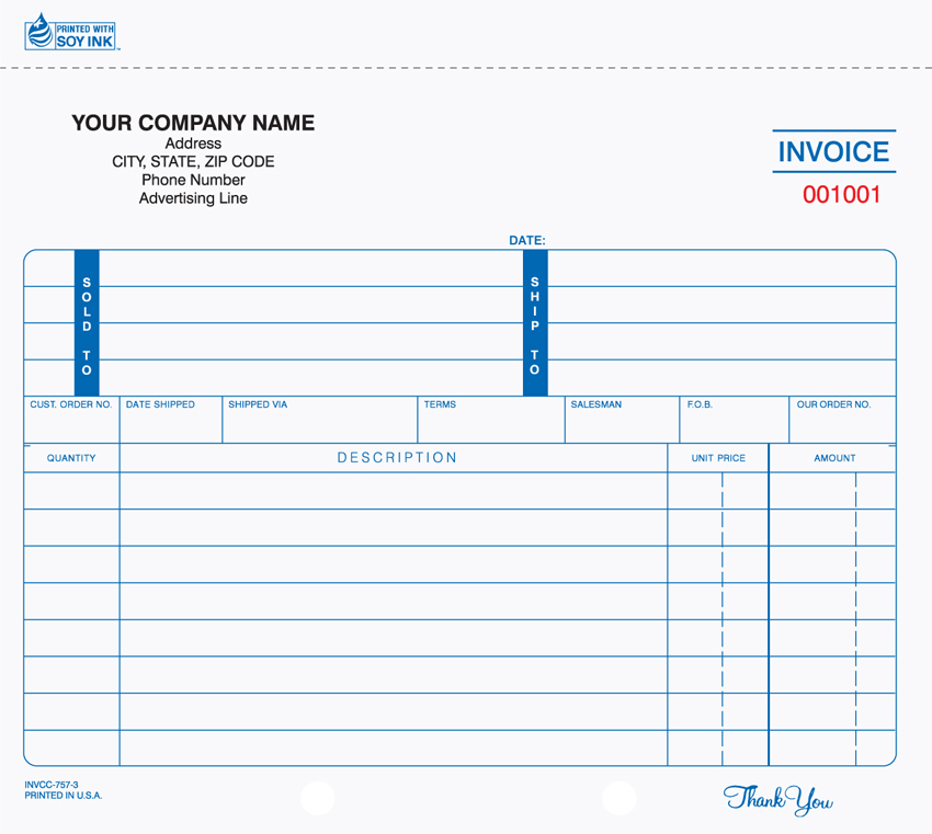"Invoice - Unit Set - 8.5" x 7" - 3 Part" "Invoice - Unit Set - 8.5" x 7" - 3 Part"