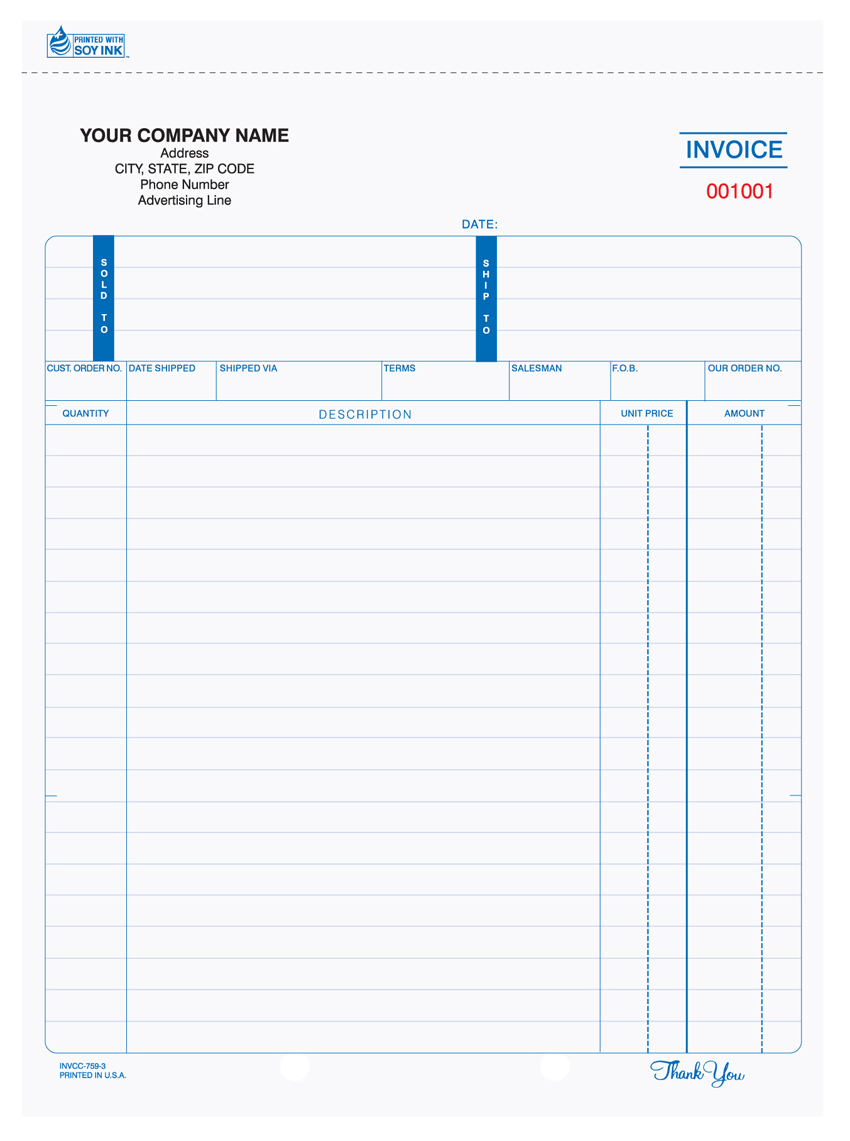 "Invoice - Unit Set - 8.5" x 11" - 3 Part" "Invoice - Unit Set - 8.5" x 11" - 3 Part"