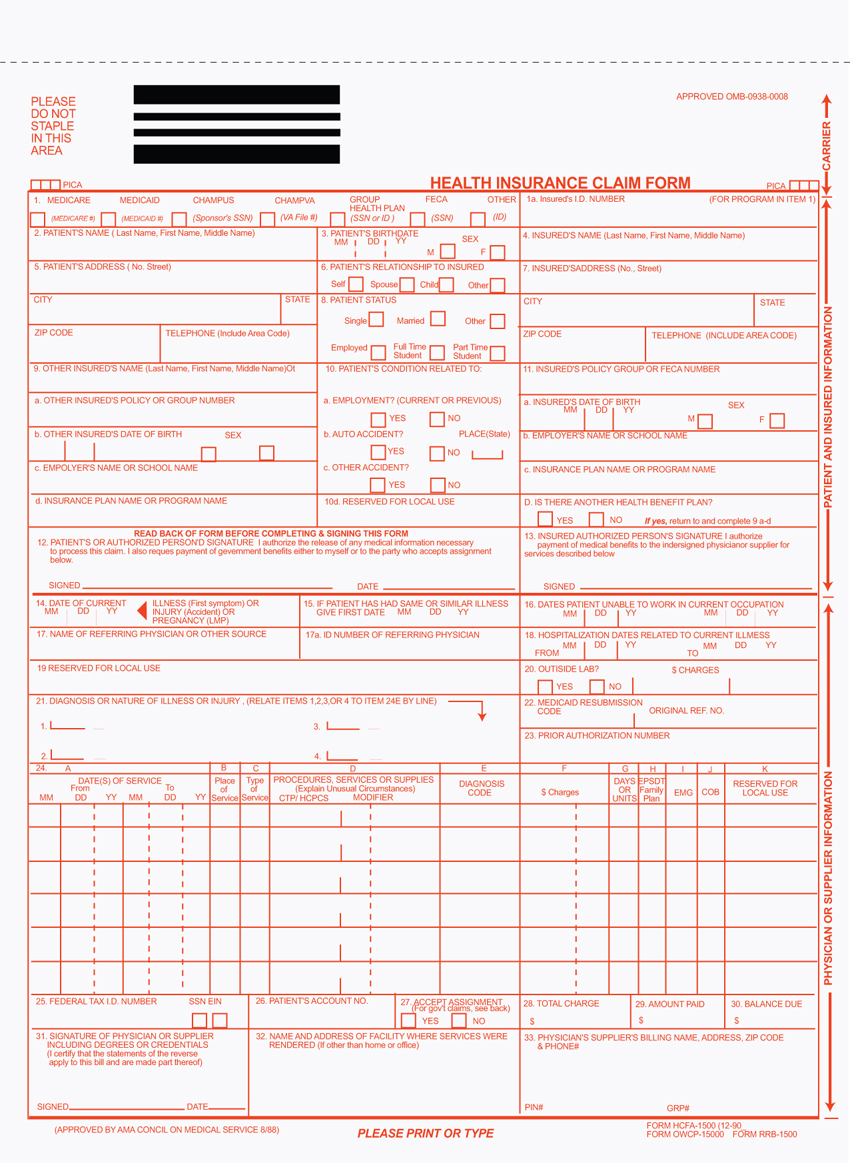 Claim Form - UNIT SET - 8.5" x 11" - 2 PART