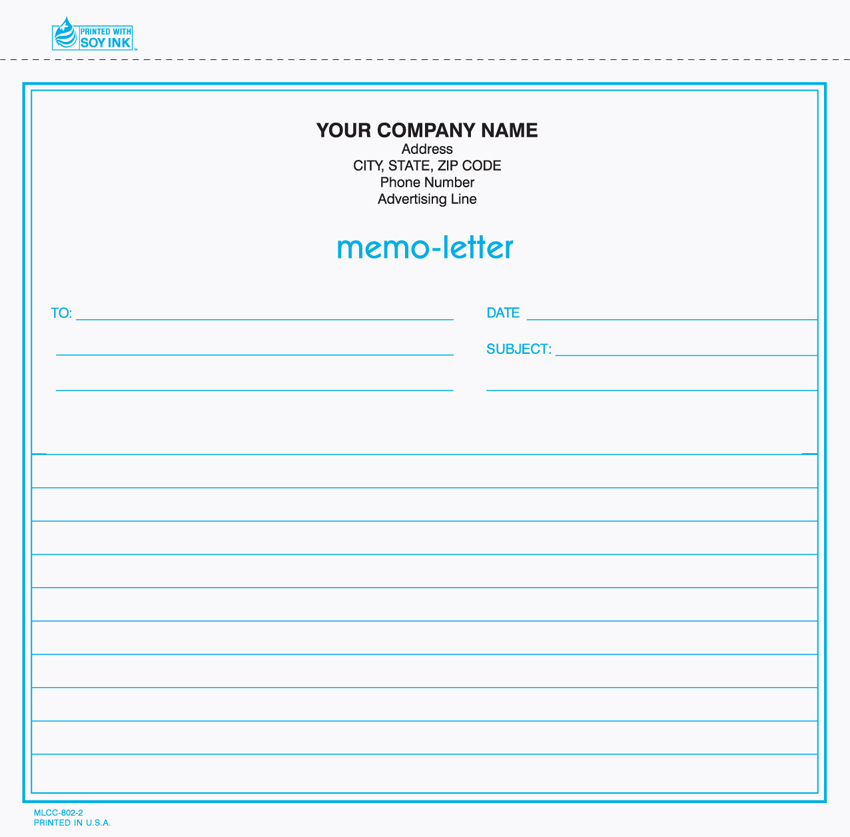 "Memo Letter - Unit Set - MLCC-802 - 8.5"x7.75" - 2 Part" - Click Image to Close