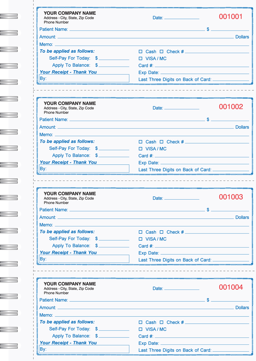 Medical Receipt Book - UNIT SET - 11" x 7.5" - 3 PART - IMPRINTE Medical Receipt Book - UNIT SET - 11" x 7.5" - 3 PART - IMPRINTE
