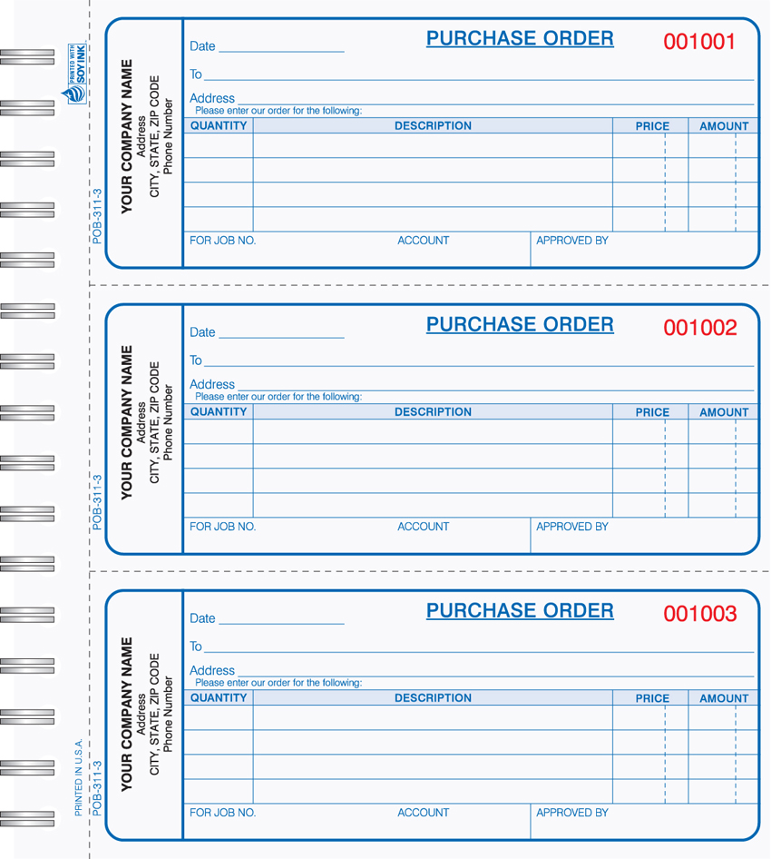 "Purchase Order Book - Wire Bound - POB-311 - 2.75"x6.75" - 3 Pa "Purchase Order Book - Wire Bound - POB-311 - 2.75"x6.75" - 3 Pa