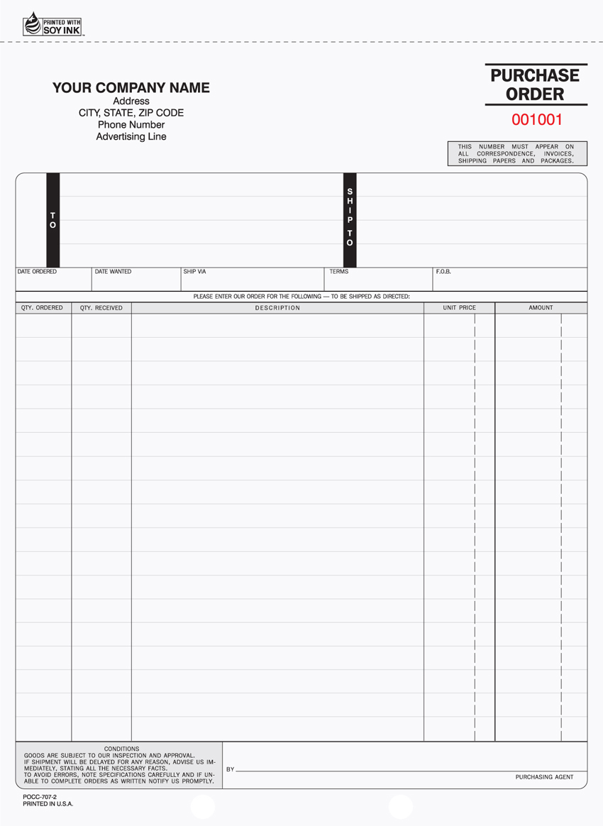 "Purchase Order - Unit Set - 8.5" x 11" - 4 Part" (image for) "Purchase Order - Unit Set - 8.5" x 11" - 4 Part"